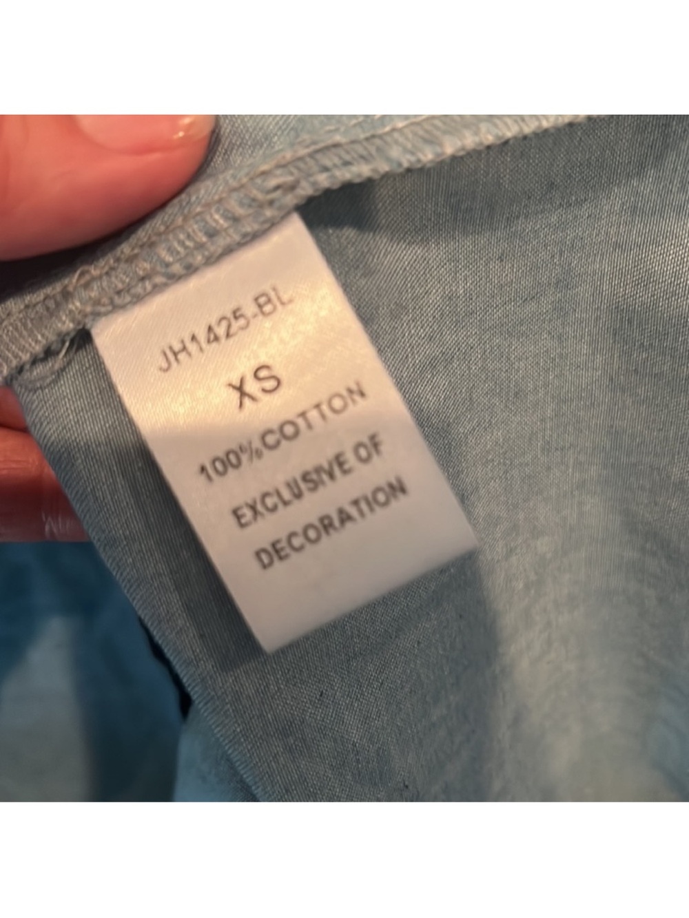 THML chambray Embroidered Ruffle top - Picture 5 of 5